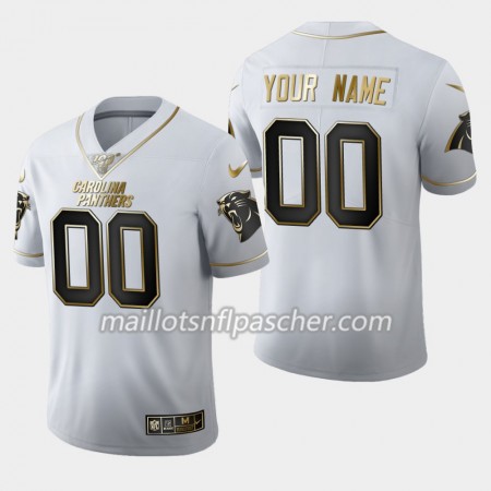 Maillot Carolina Panthers Custom Nike Blanc Golden Edition 100th - Homme